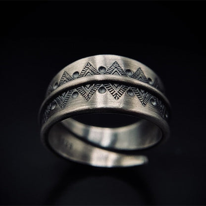 Bohemian Vintage Carved Adjustable Ring