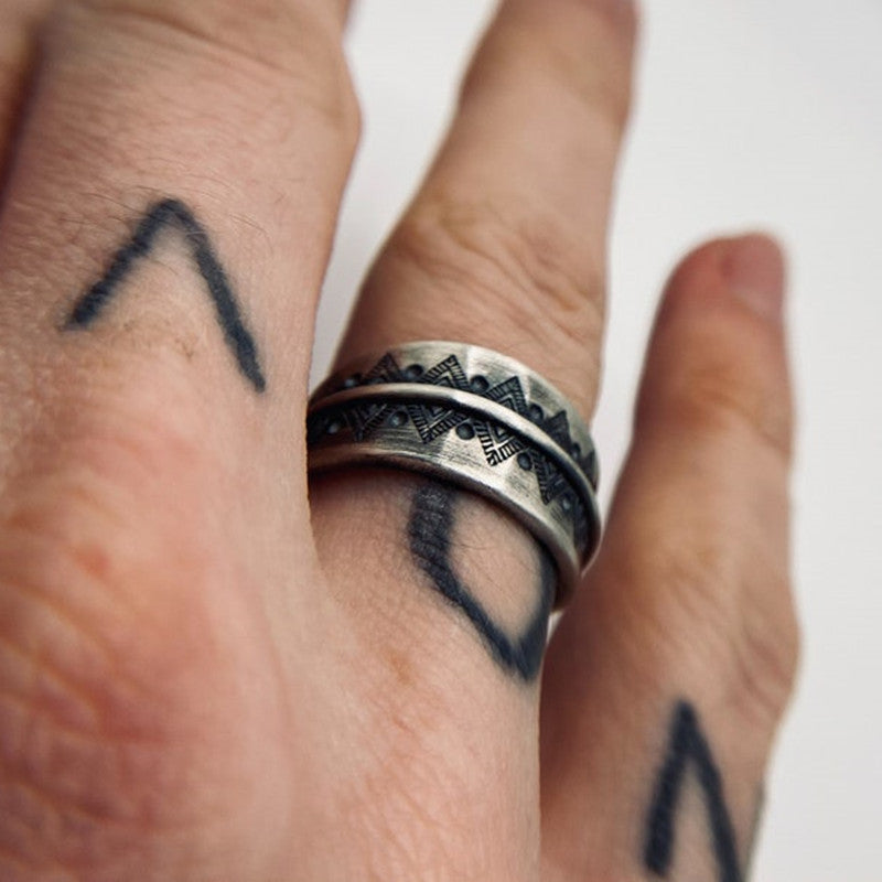 Bohemian Vintage Carved Adjustable Ring