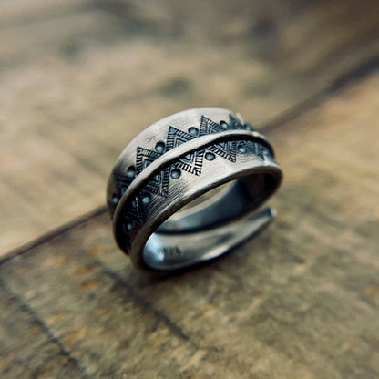 Bohemian Vintage Carved Adjustable Ring