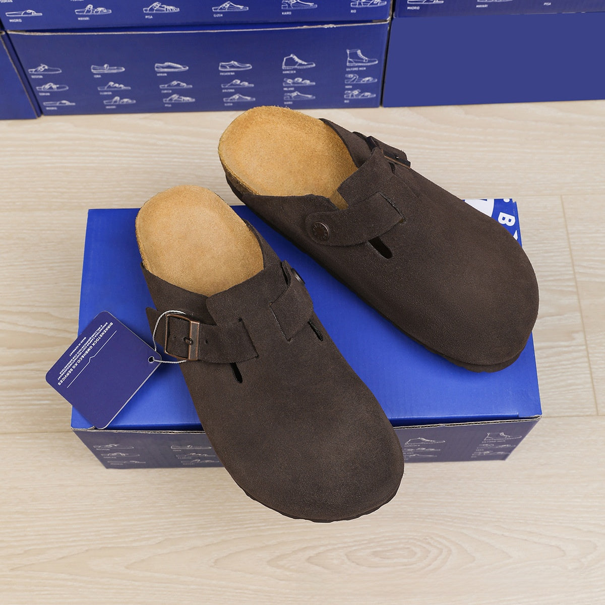 boken Cork Cowhide Slippers