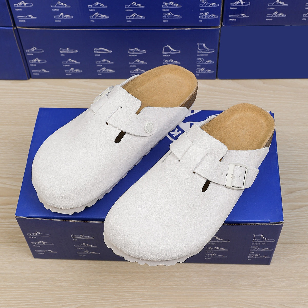 boken Cork Cowhide Slippers