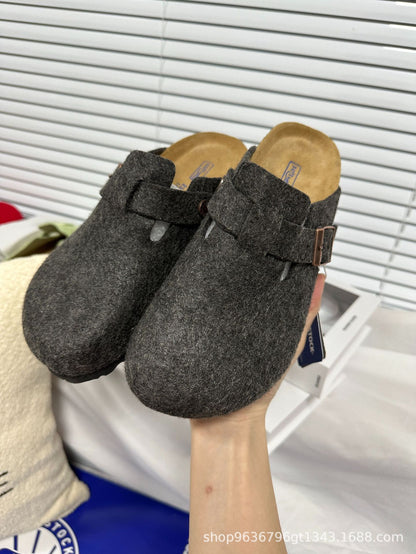 boken Cork Cowhide Slippers