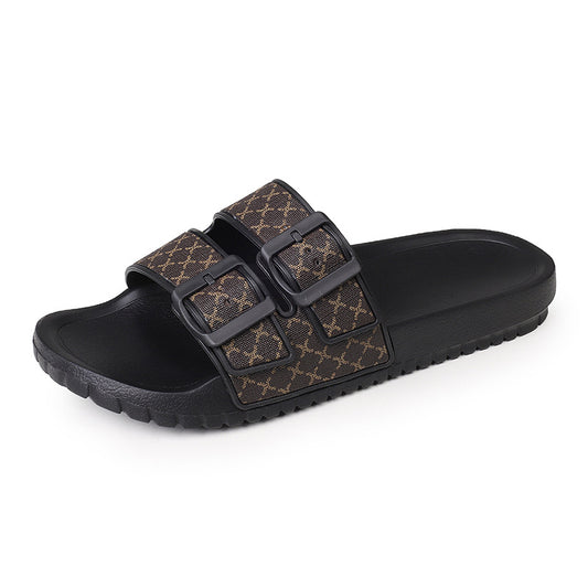 Bokken old-fashioned flat two-strap slippers