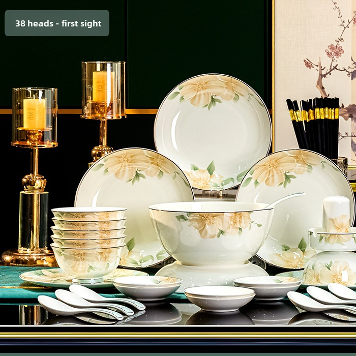 Bone China Dinnerware Set Floral Design