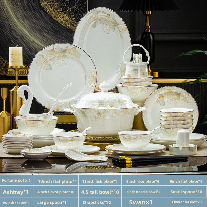 Bone china tableware - bowls and plates