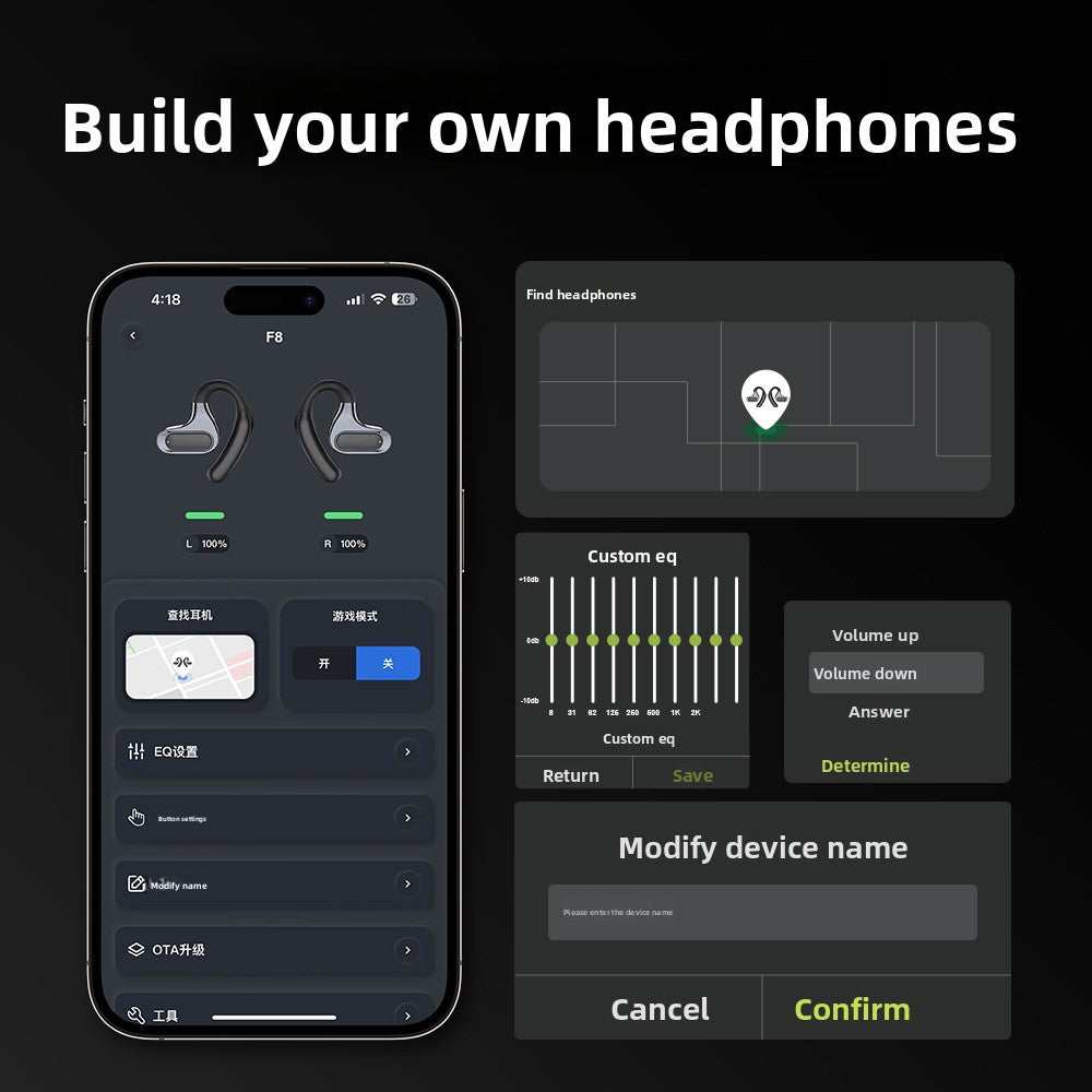 Bone conduction external Bluetooth headphones