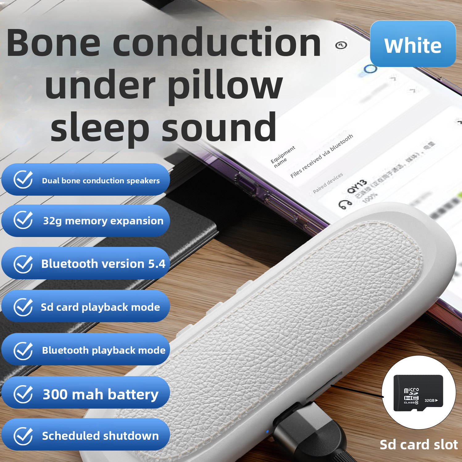 Bone Conduction Under-Pillow Bluetooth Speaker