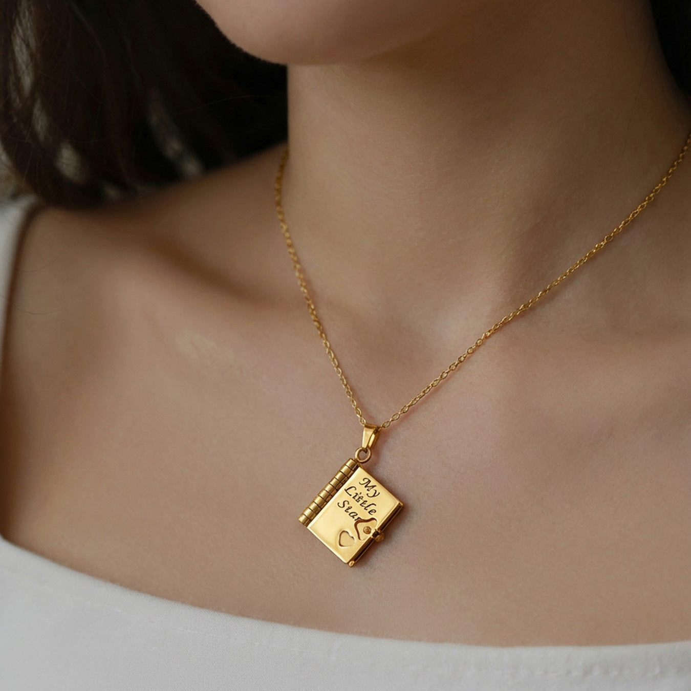 Book Pendant Necklace