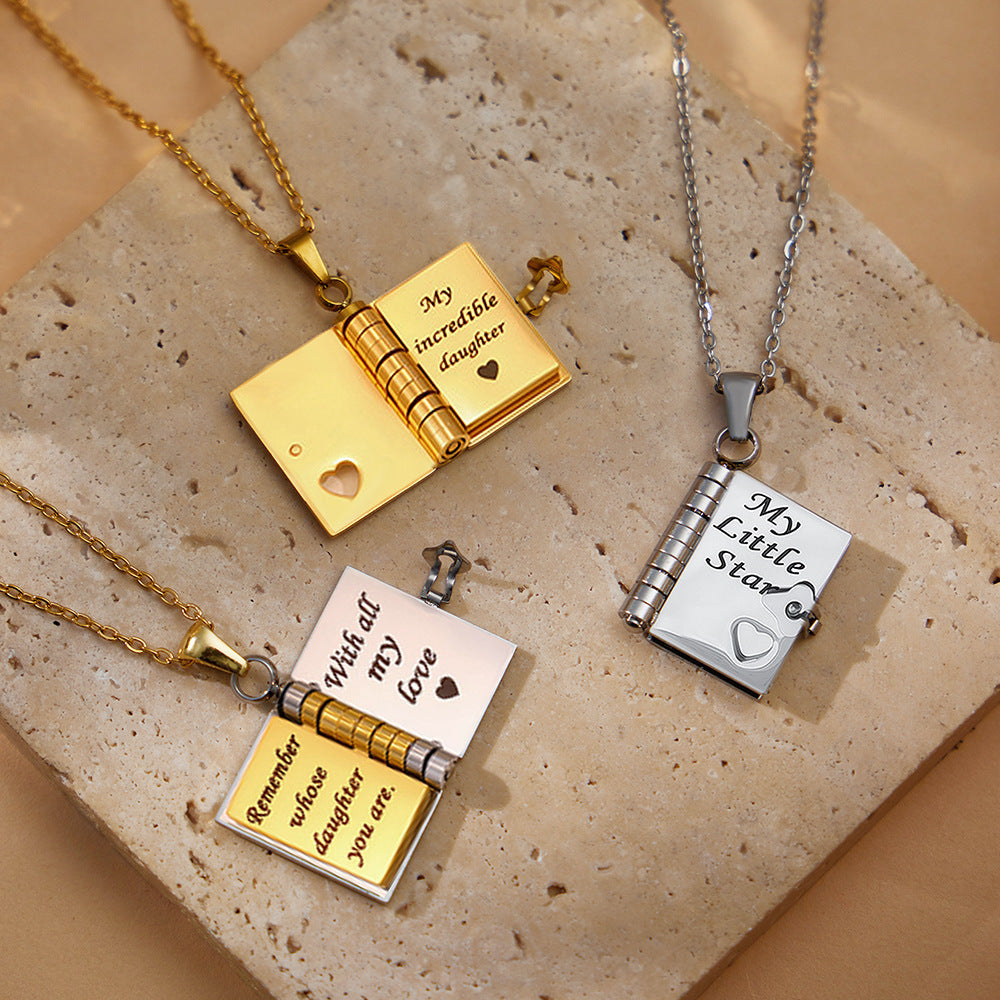 Book Pendant Necklace
