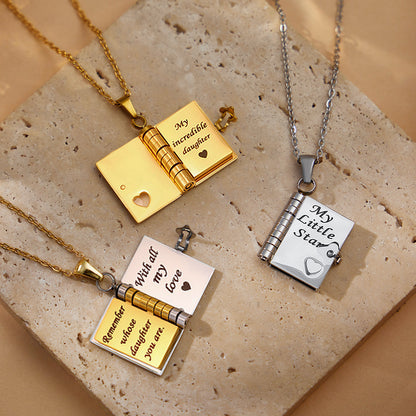 Book Pendant Necklace