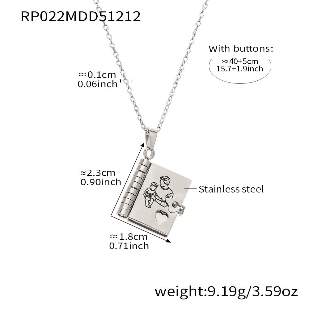 Book Pendant Necklace