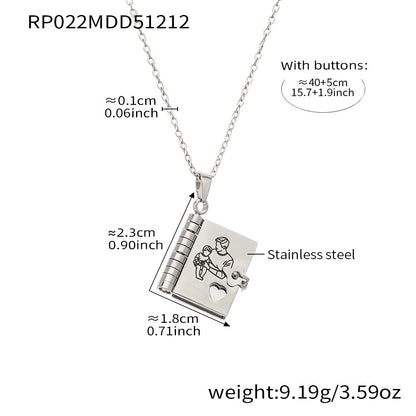Book Pendant Necklace