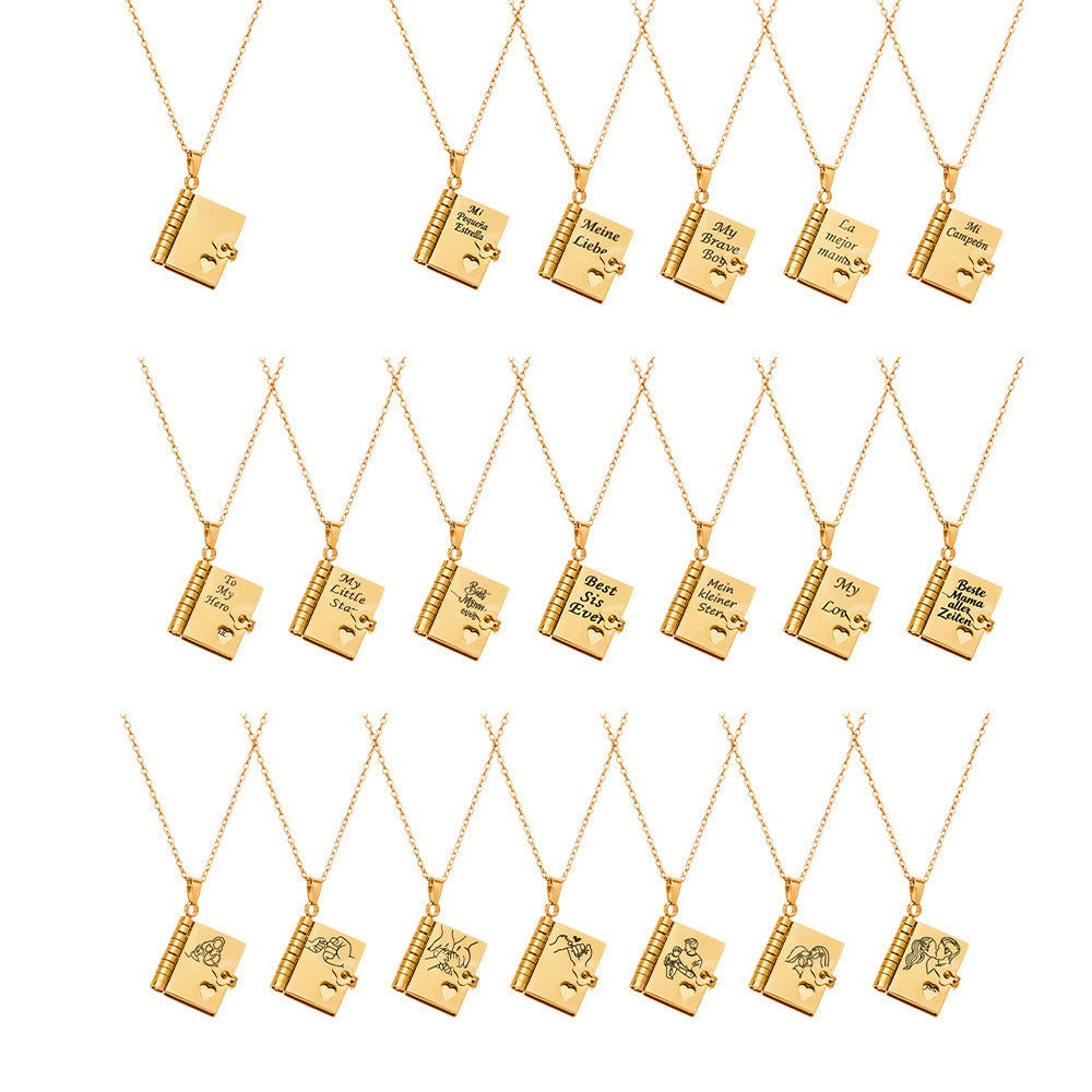 Book Pendant Necklace