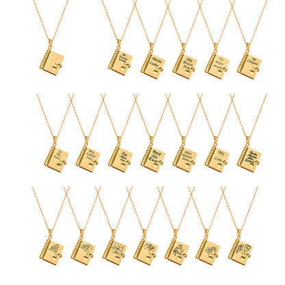 Book Pendant Necklace