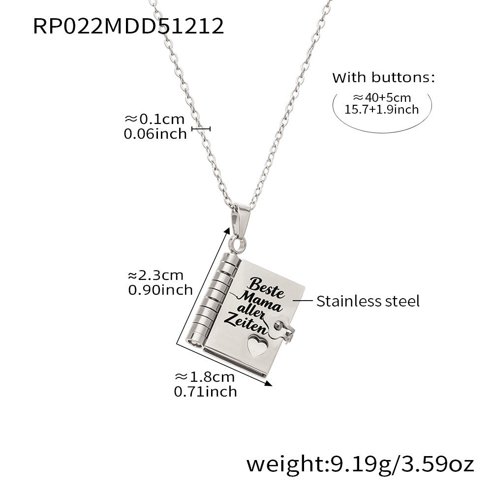 Book Pendant Necklace