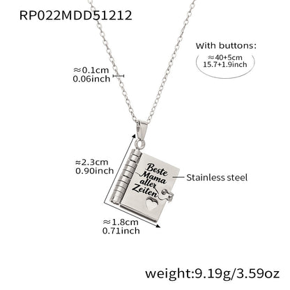 Book Pendant Necklace