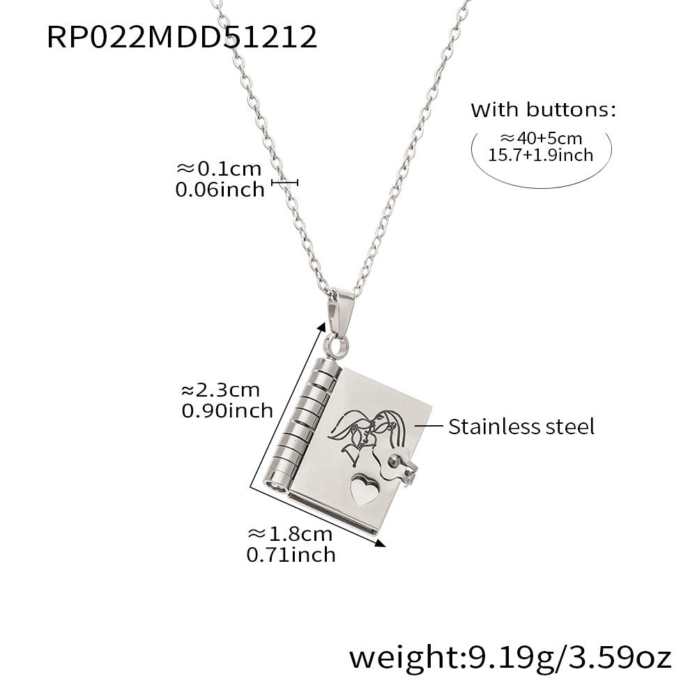 Book Pendant Necklace