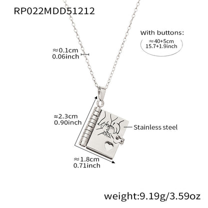 Book Pendant Necklace