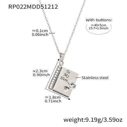Book Pendant Necklace