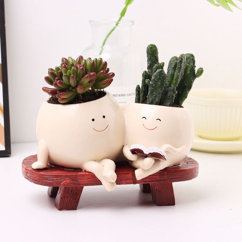 Book-shaped succulent pot