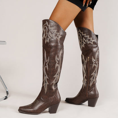 Boots Western Cowboy Boots Knight Boots