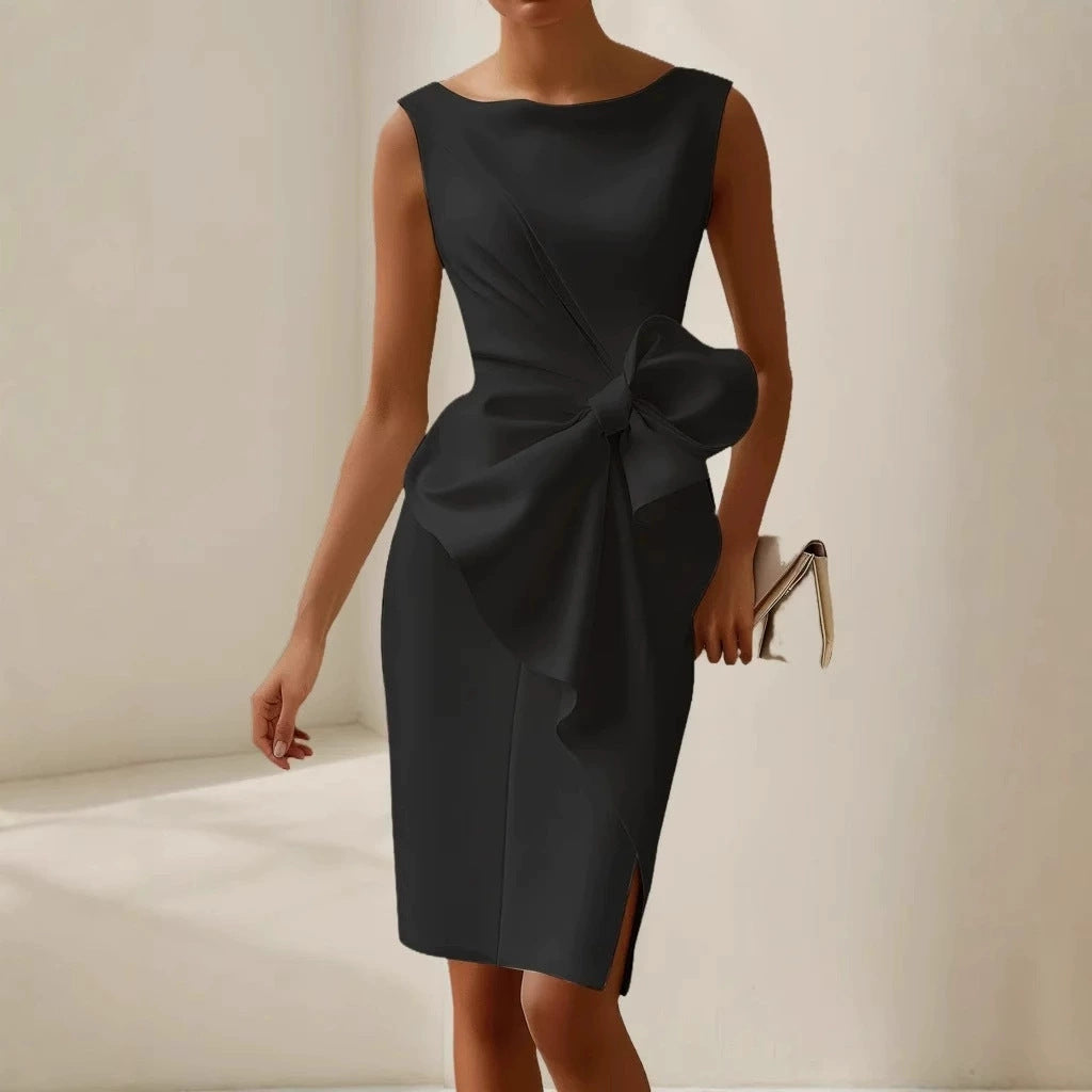 Bow Decor Sleeveless Vest Dress