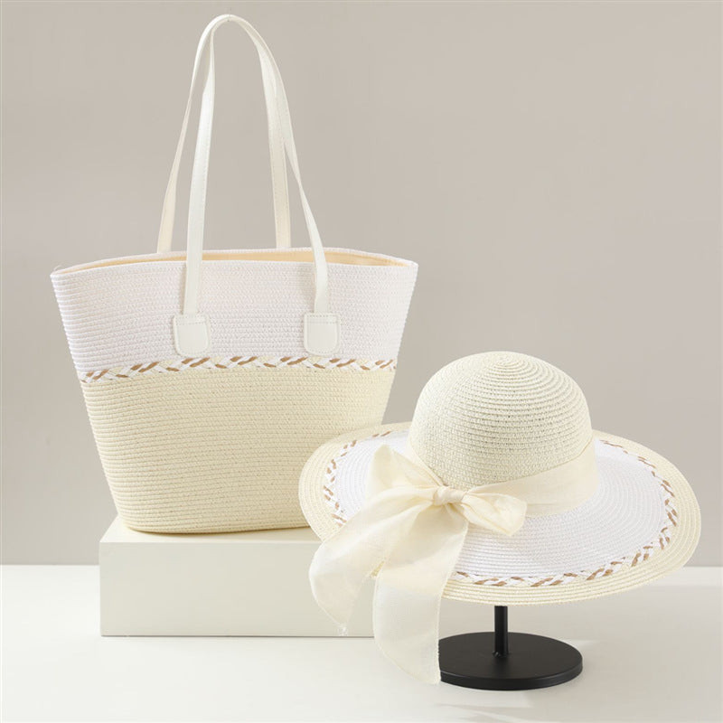Bow Design Sun Hat and Bag Set