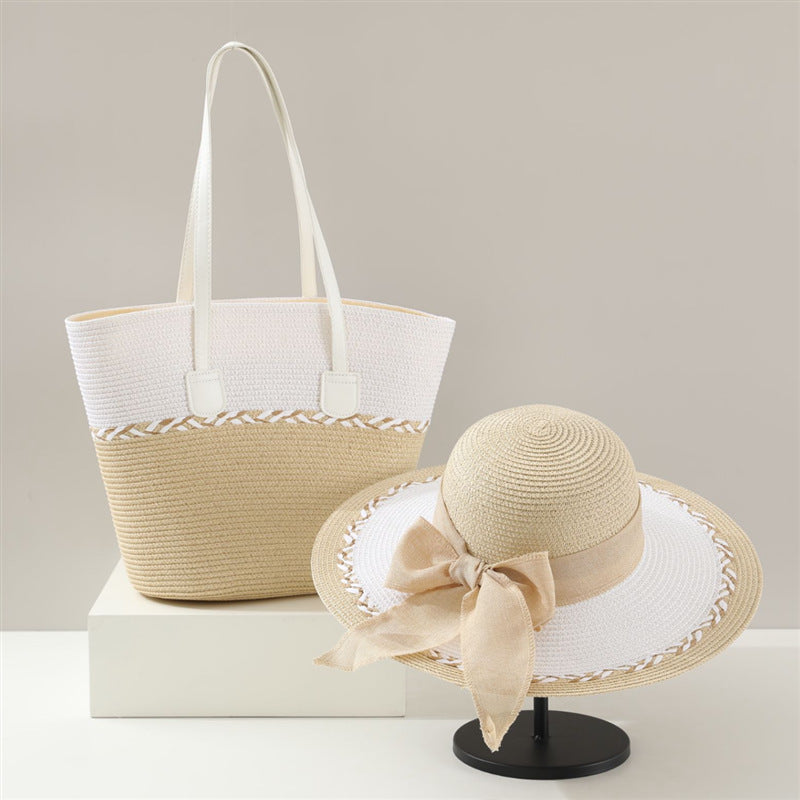 Bow Design Sun Hat and Bag Set