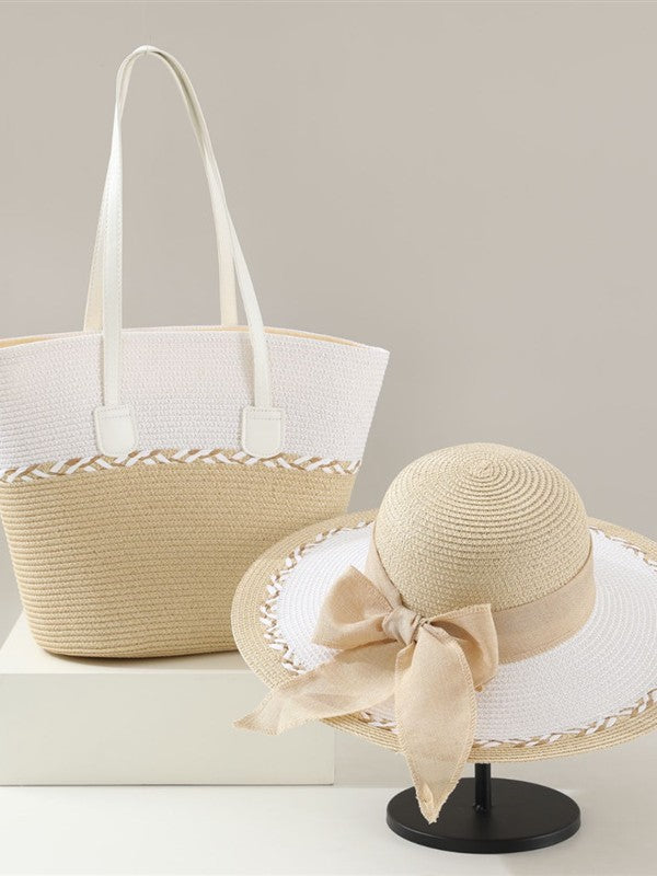 Bow Design Sun Hat and Bag Set