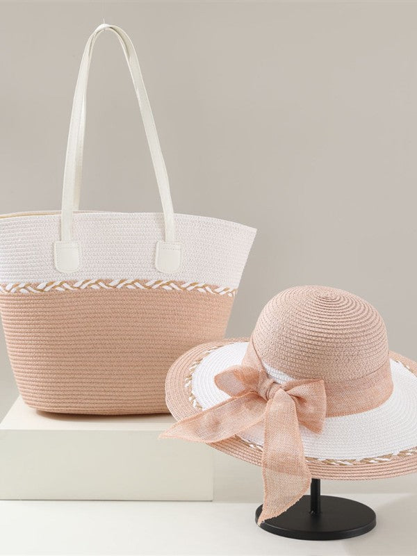 Bow Design Sun Hat and Bag Set