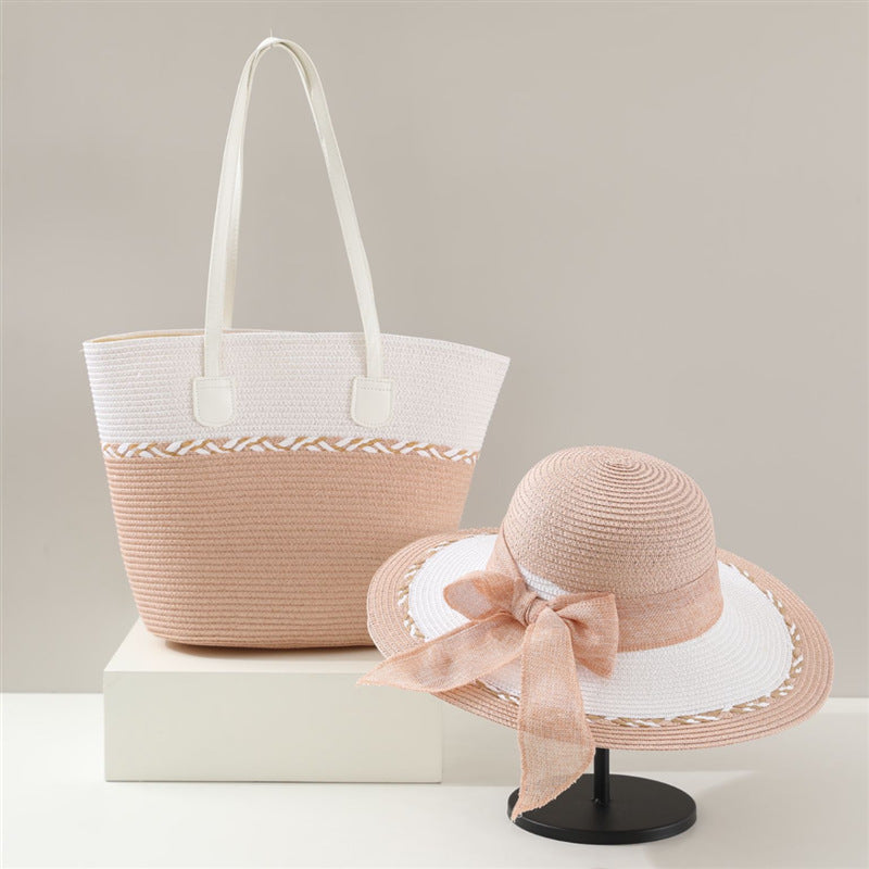 Bow Design Sun Hat and Bag Set
