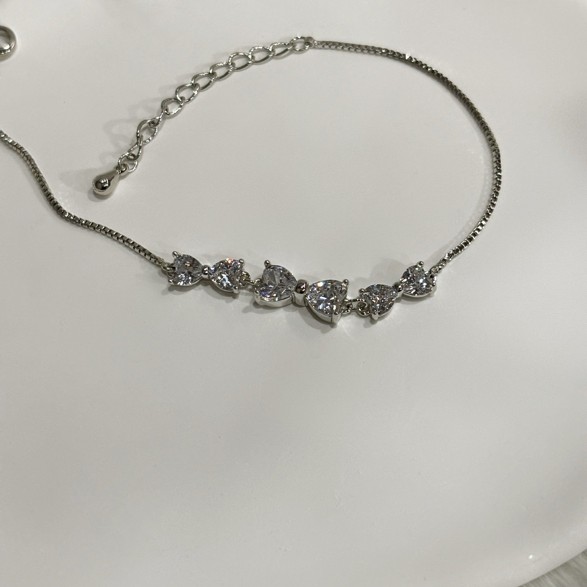 Bow Design Titanium Steel Bracelet with Geometric Pendant