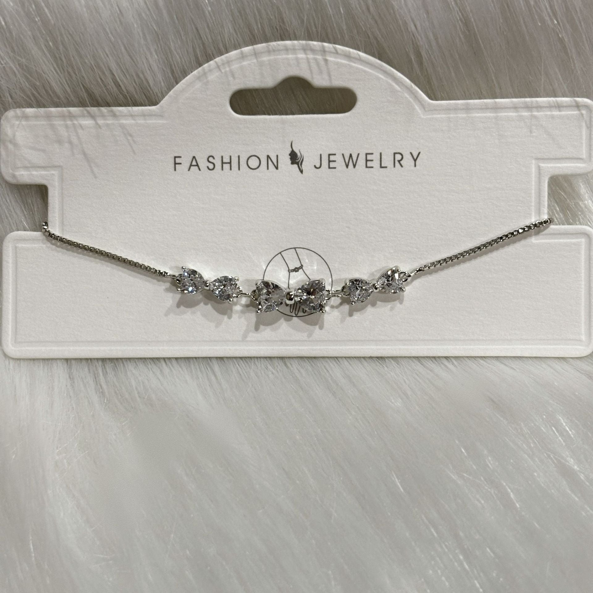 Bow Design Titanium Steel Bracelet with Geometric Pendant