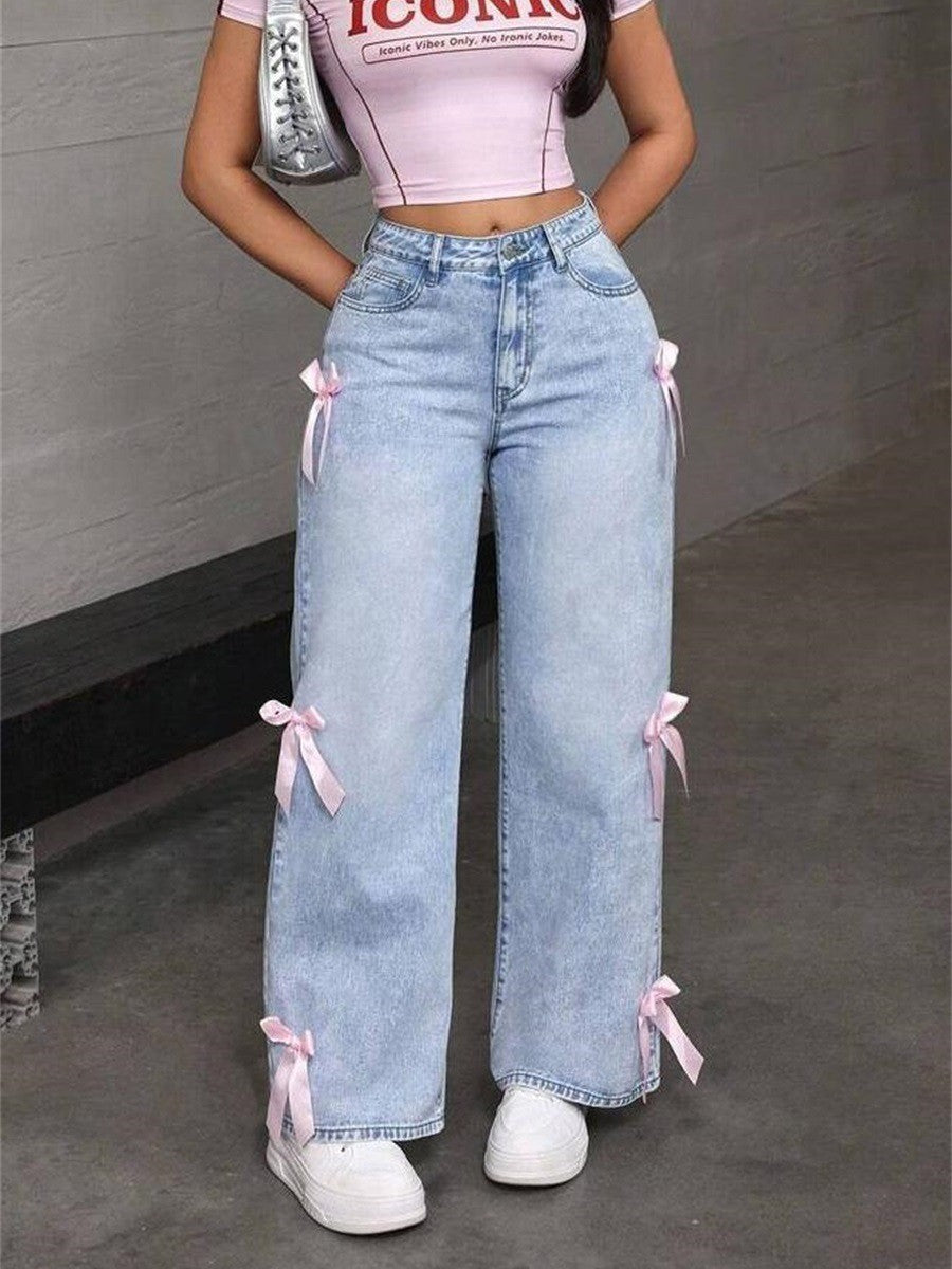 Bow-knot jeans