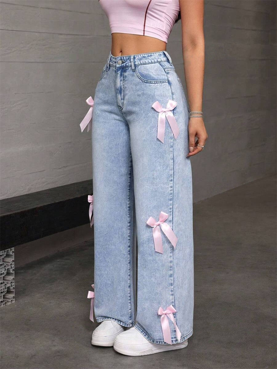 Bow-knot jeans