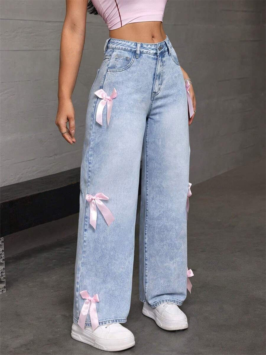 Bow-knot jeans