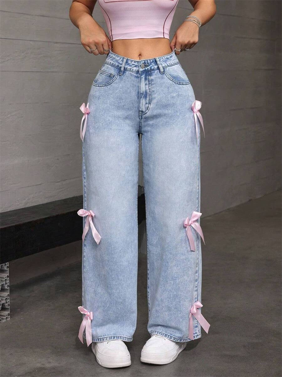 Bow-knot jeans