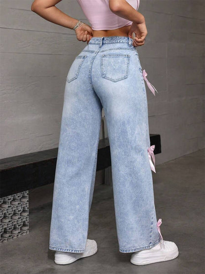 Bow-knot jeans