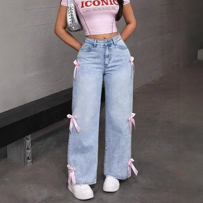 Bow-knot jeans