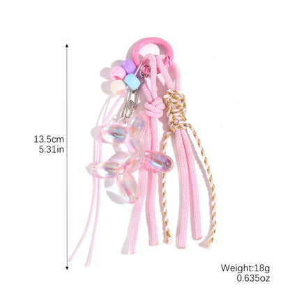 Bow Letter Beaded Keychain Pendant