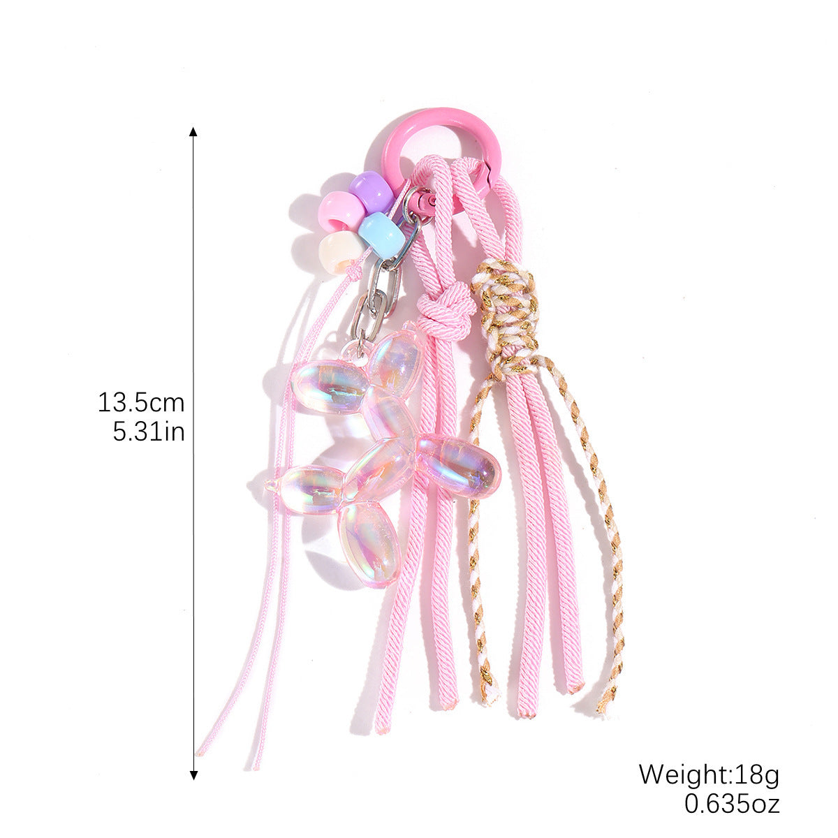 Bow Letter Beaded Keychain Pendant