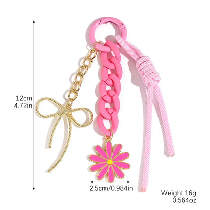 Bow Letter Beaded Keychain Pendant