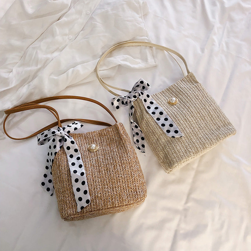 Bow Pearl Bucket Bag