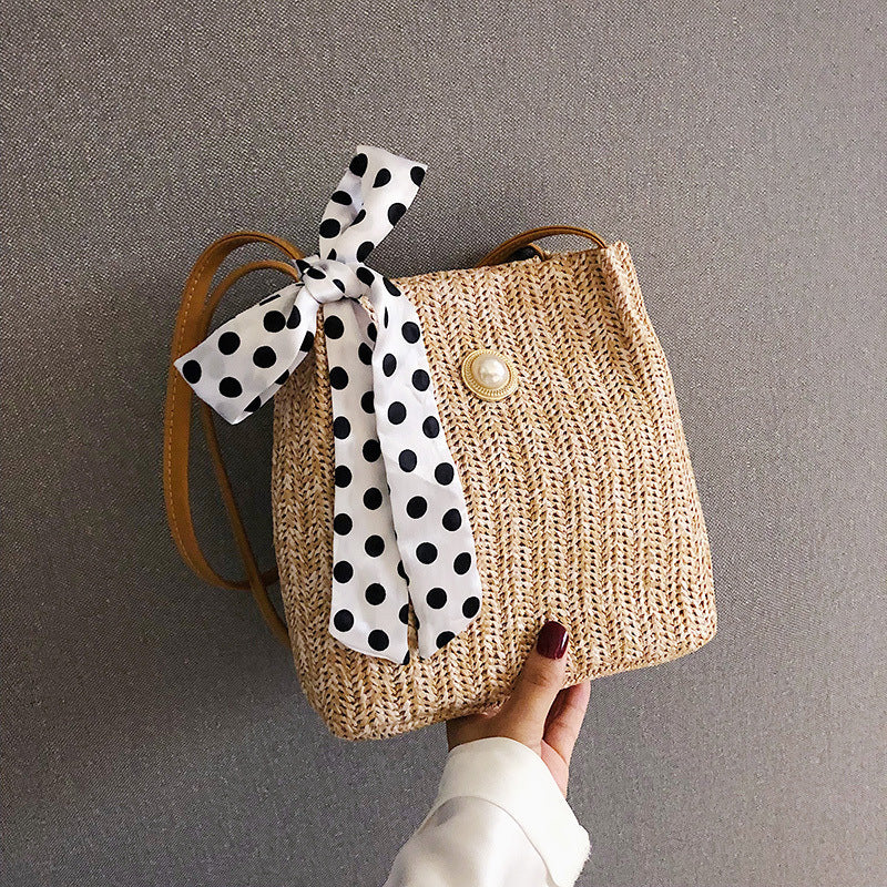 Bow Pearl Bucket Bag