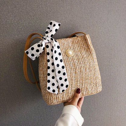 Bow Pearl Bucket Bag