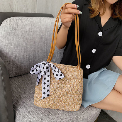 Bow Pearl Bucket Bag
