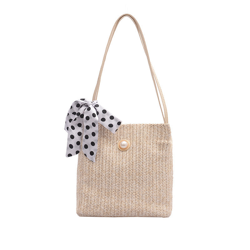 Bow Pearl Bucket Bag