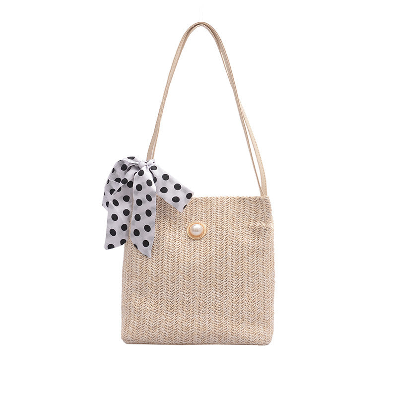 Bow Pearl Bucket Bag