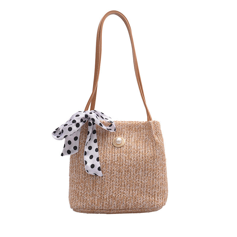 Bow Pearl Bucket Bag