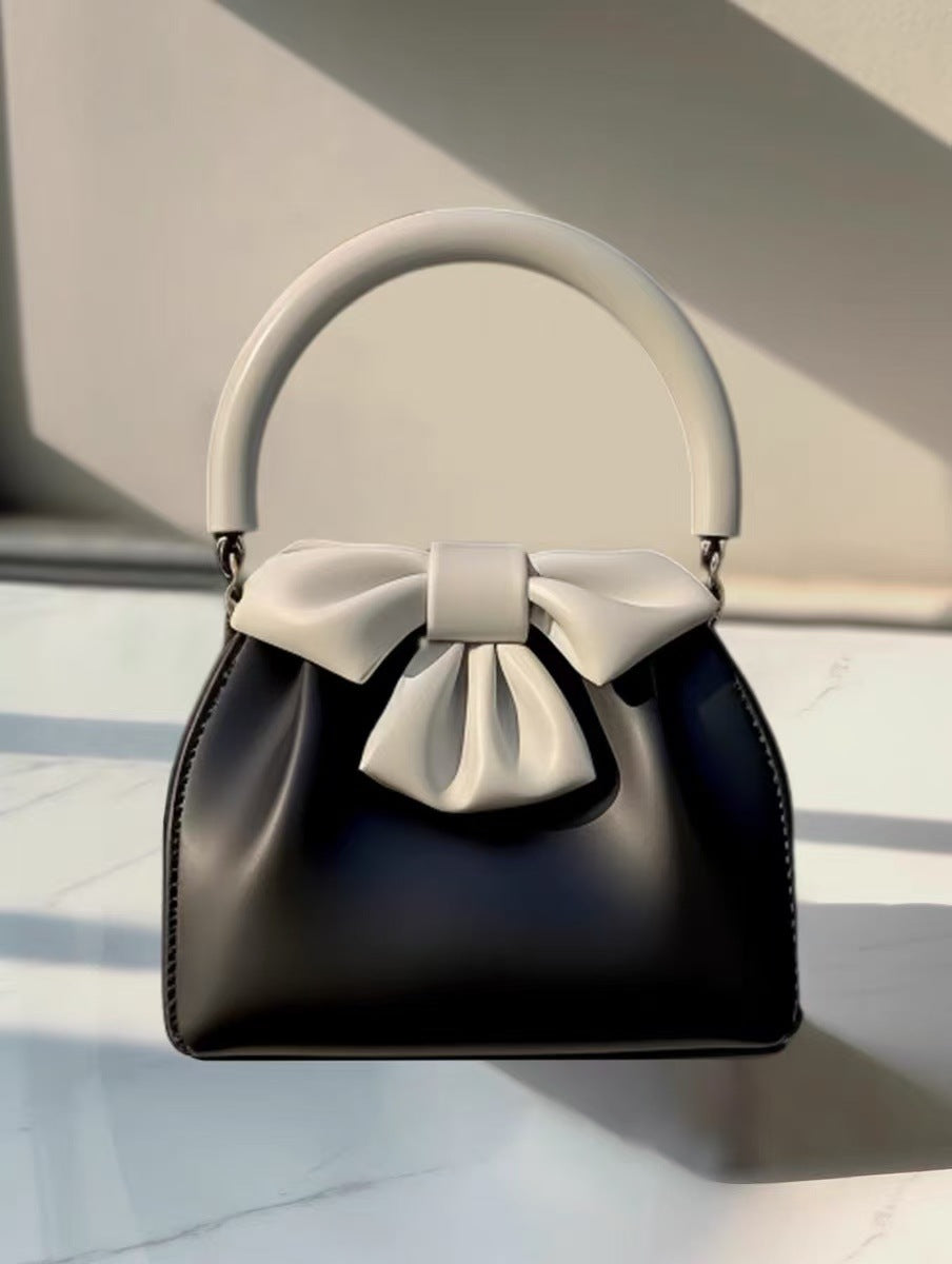 Bow Pleated Small Square Handbag